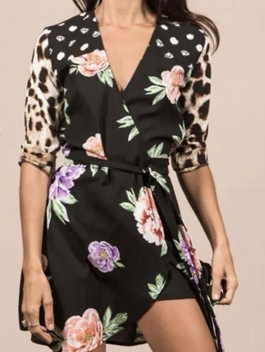 Dancing leopard wrap dress - dancing, –