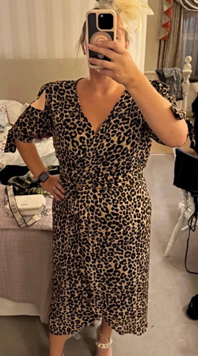 Dancing leopard wrap midi - wrap,