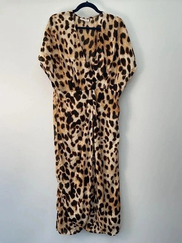 Dancing leopard midi kimono - dancing,